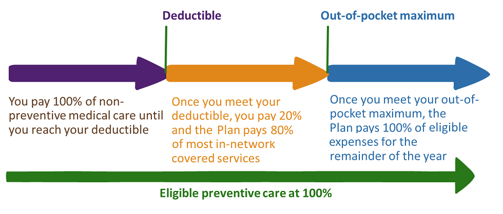 Deductible and out-of-pocket maximum graphic