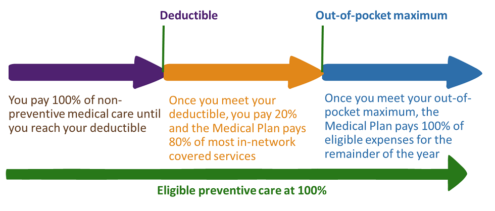 Deductible and out-of-pocket maximum graphic