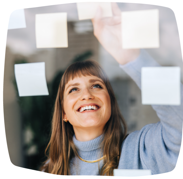 woman smiling in reflection